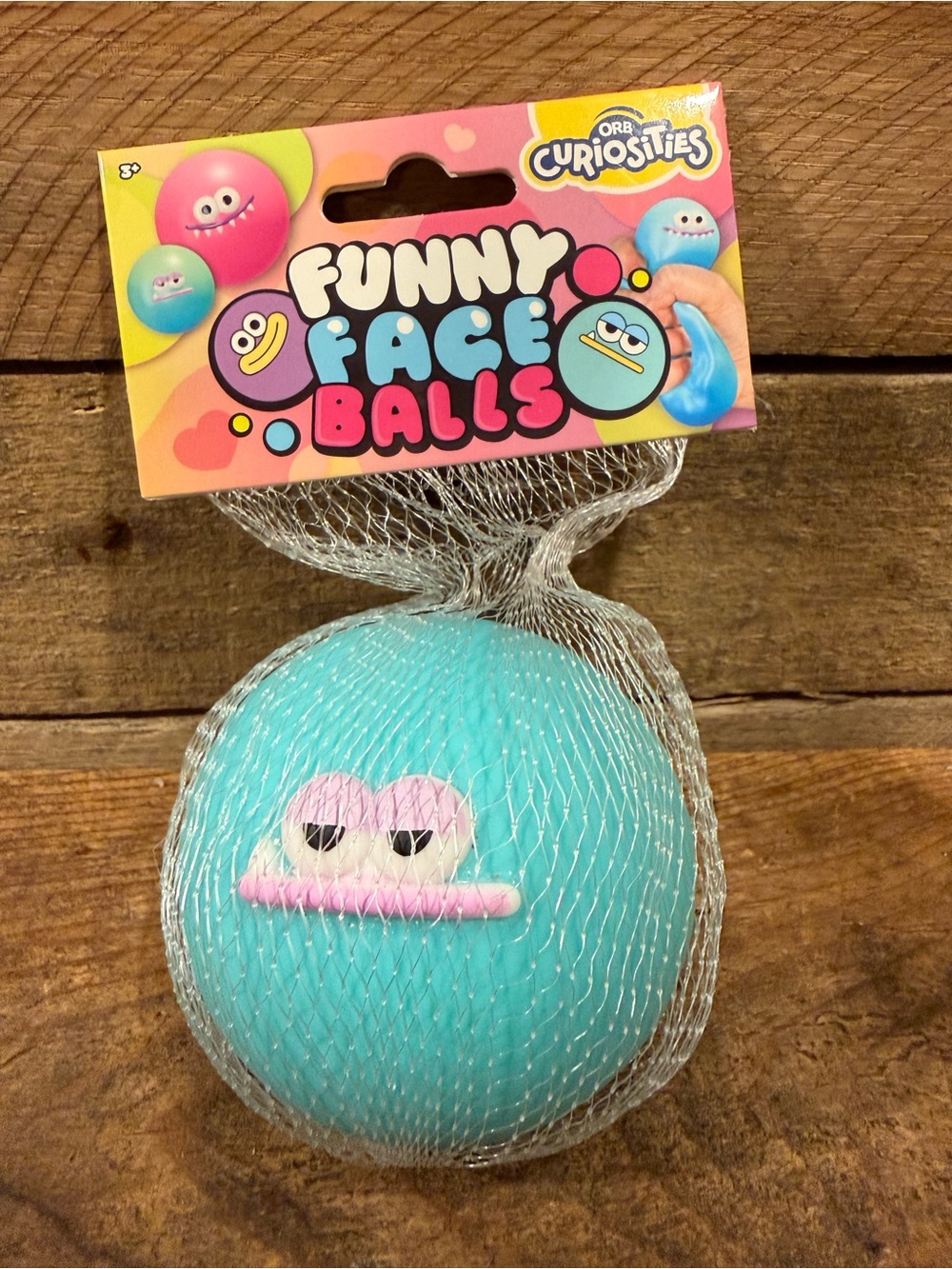 Funny Face Ball - Light Blue with Pink Face